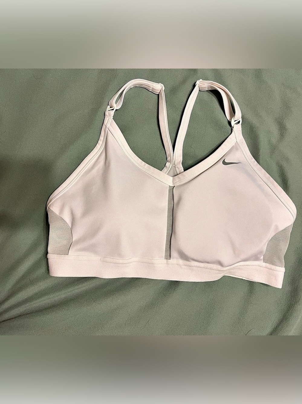 Nike Support Padded Adjustable Sports Bra White Large